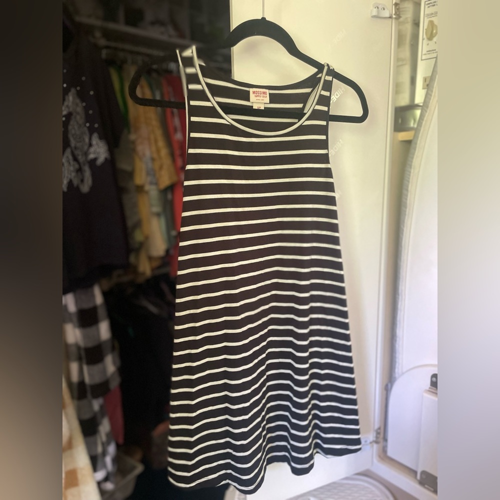 Mossimo S short tank dress black and white stripe